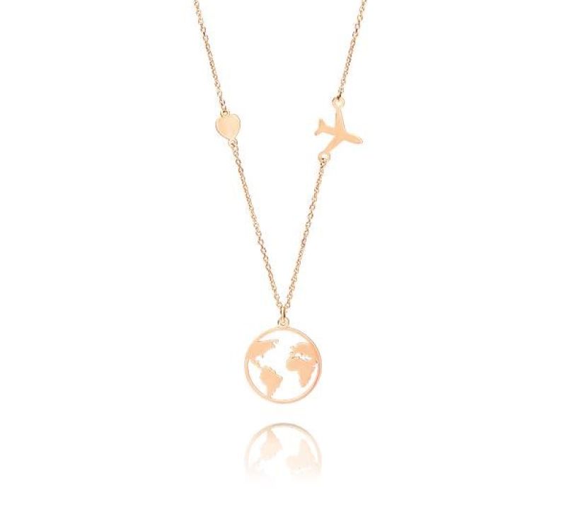 Halskette Welt rosévergoldet